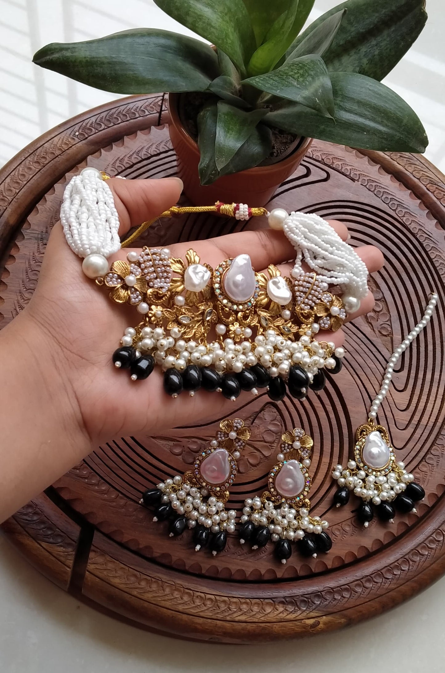 Turkish mother pearl choker set