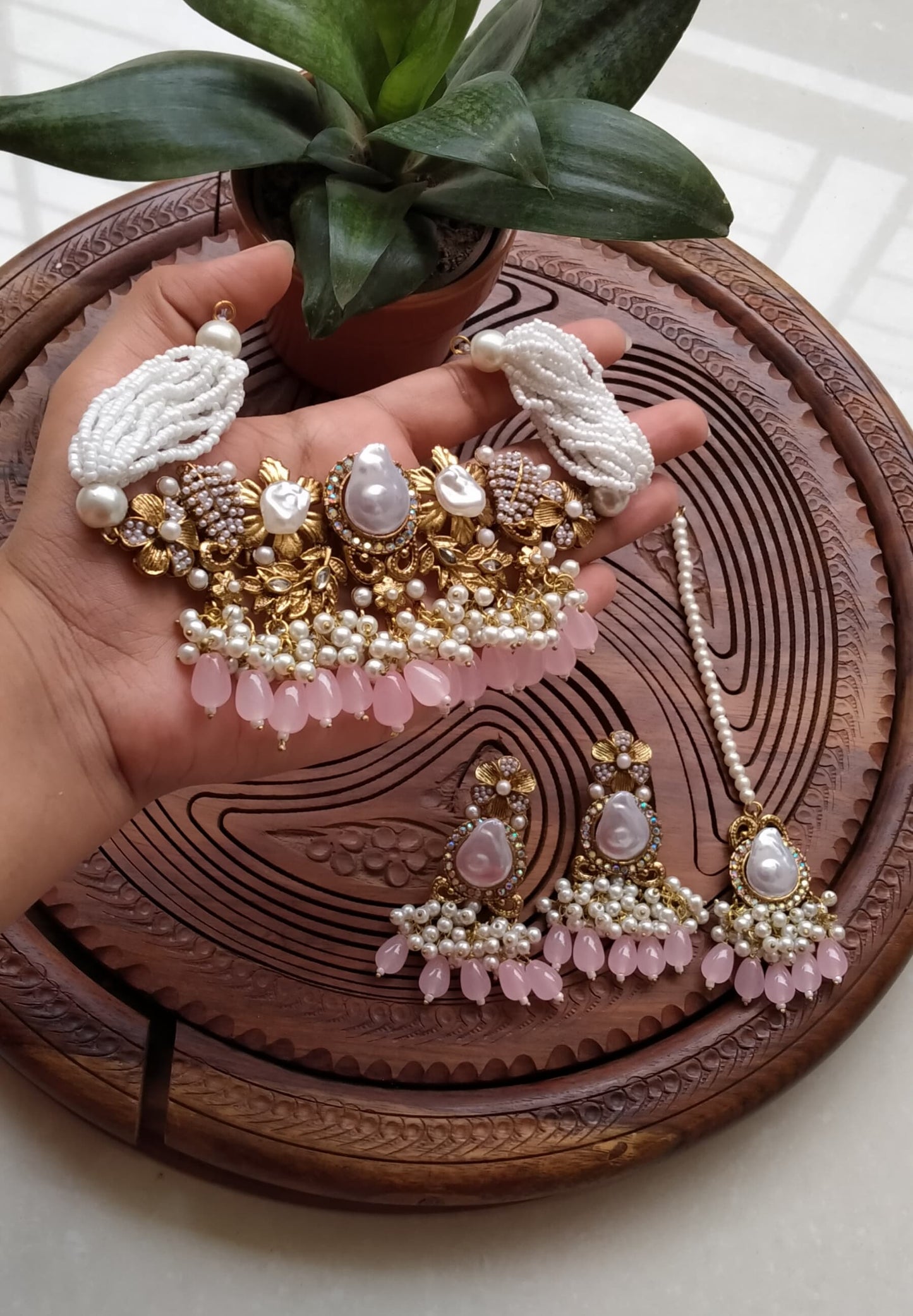 Turkish mother pearl choker set