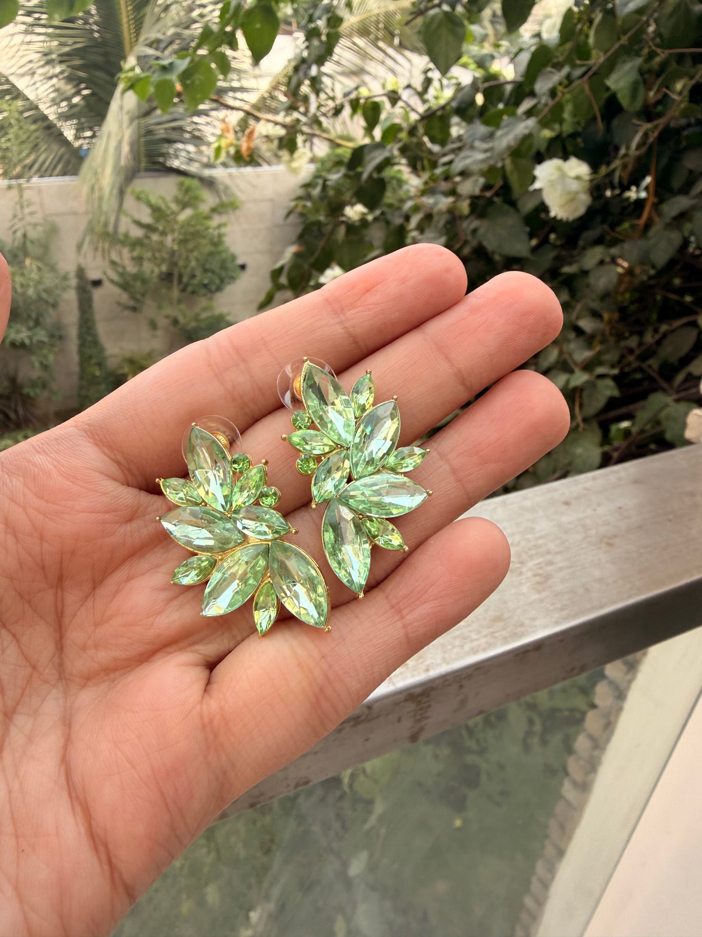 Mint Blossom Statement Earrings