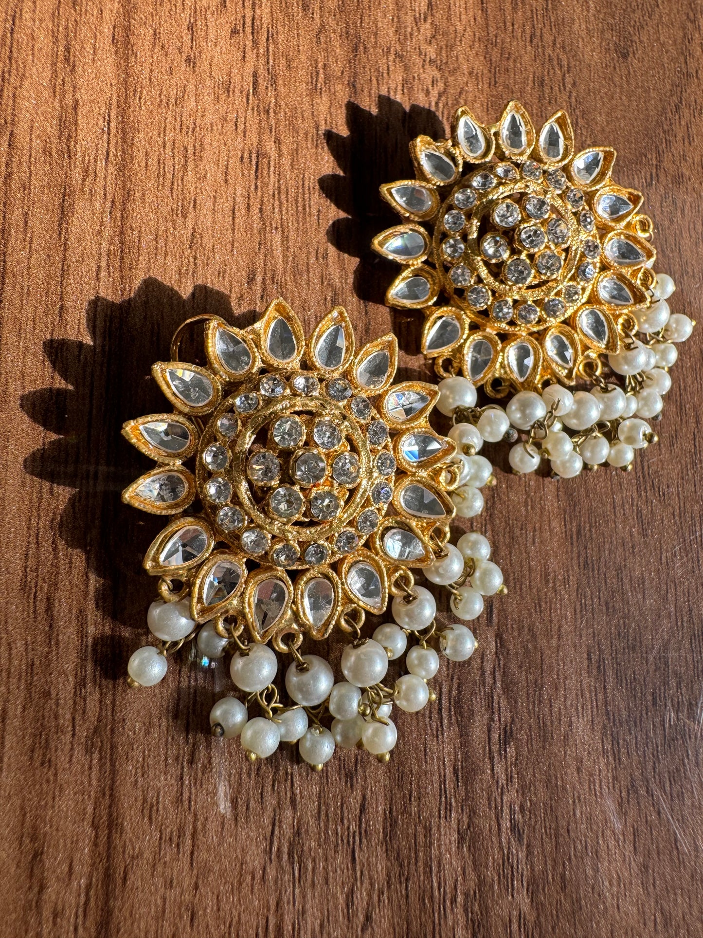 Sunburst kundan earrings