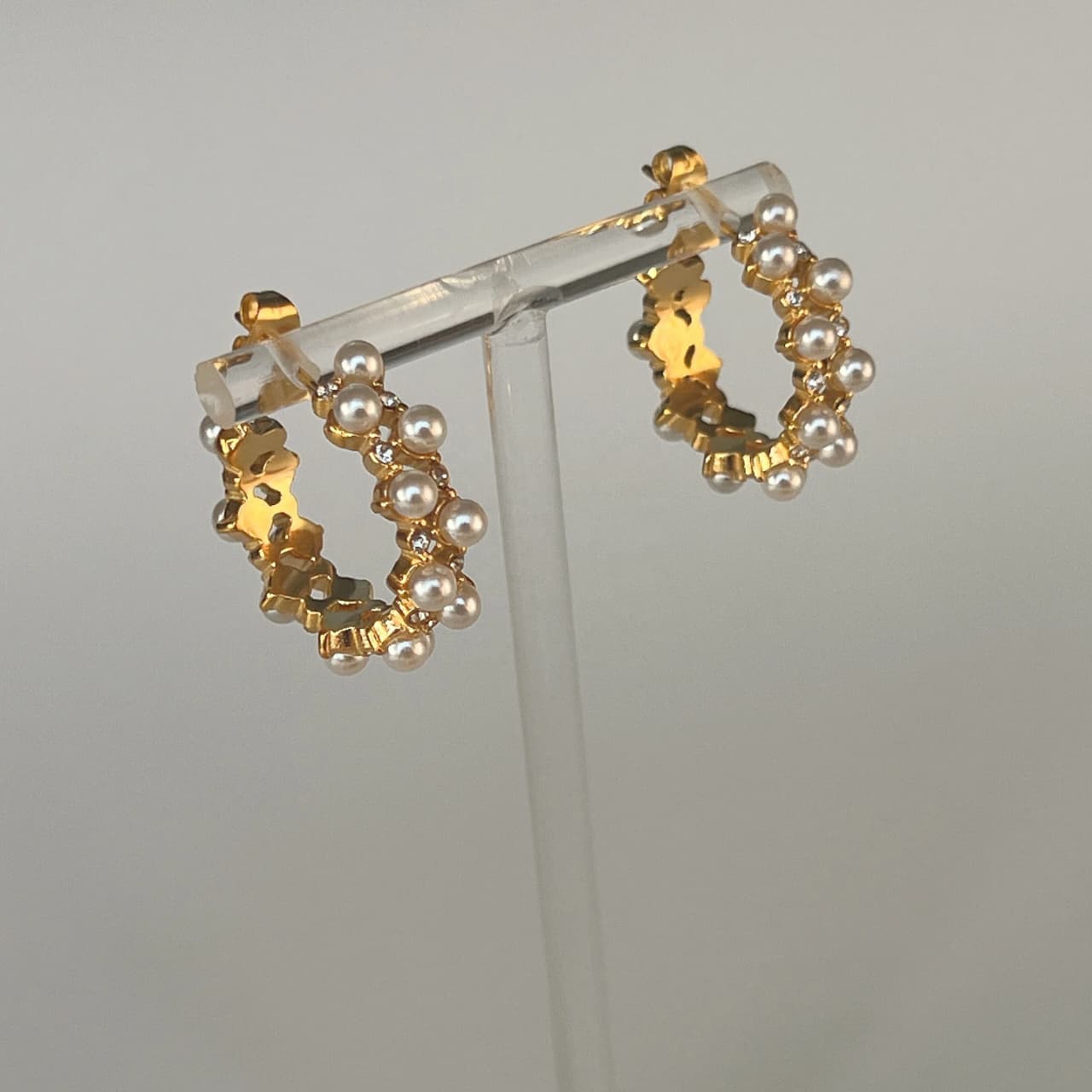 Pearls ring earring