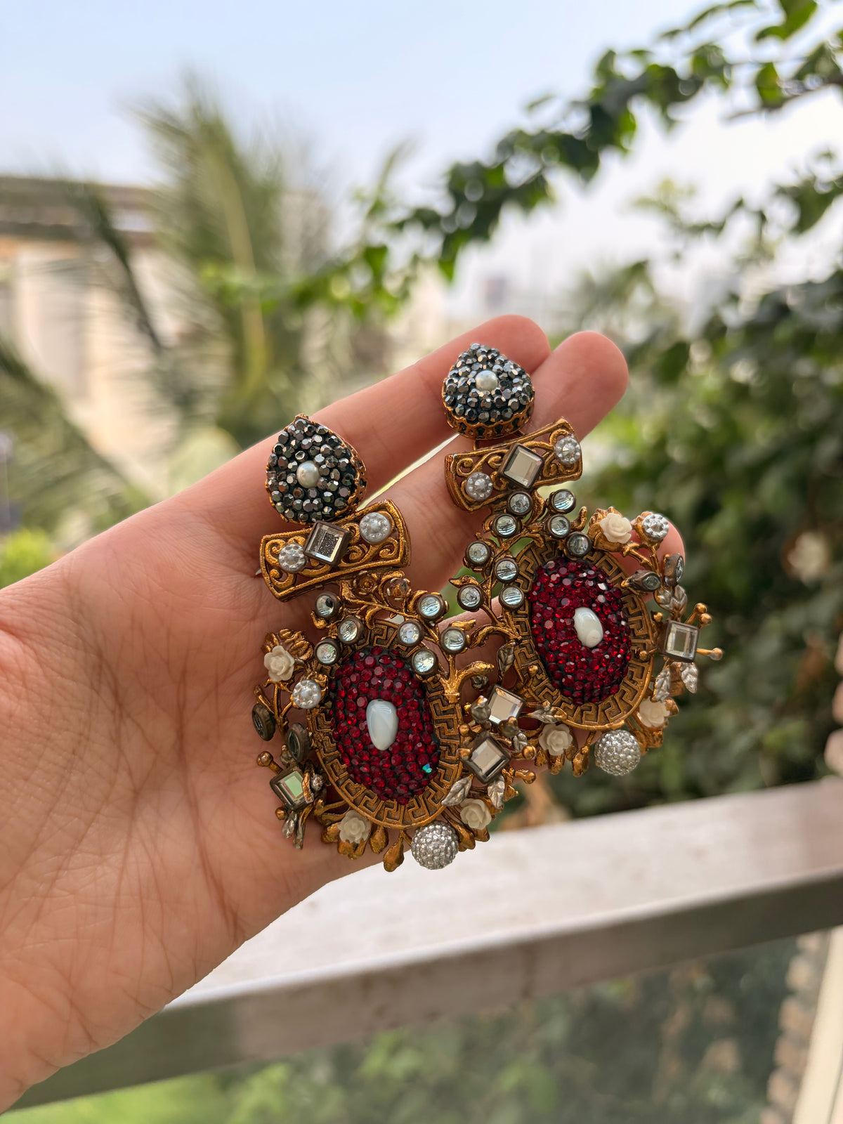 Ruby Heirloom Statement Earrings