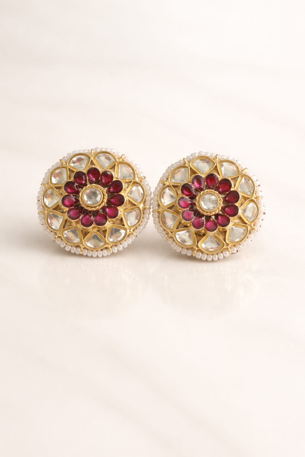RUBY BLOOM KUNDAN STUDS