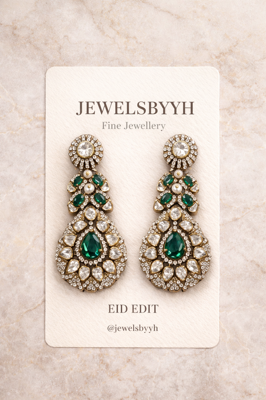 EMERALD ROYALE STATEMENT EARRINGS