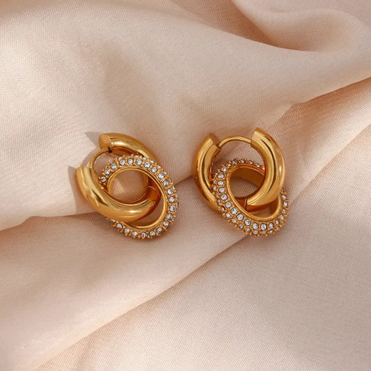Zircon twisted earring