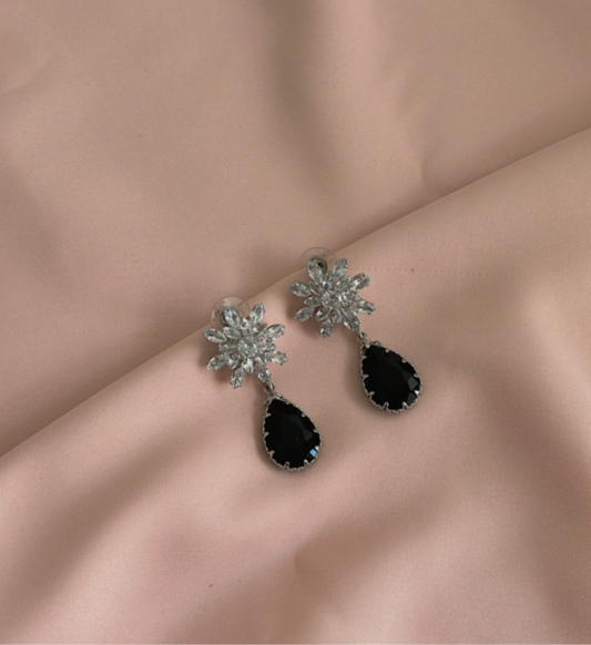 FLORAL DROP ZIRCON EARRING