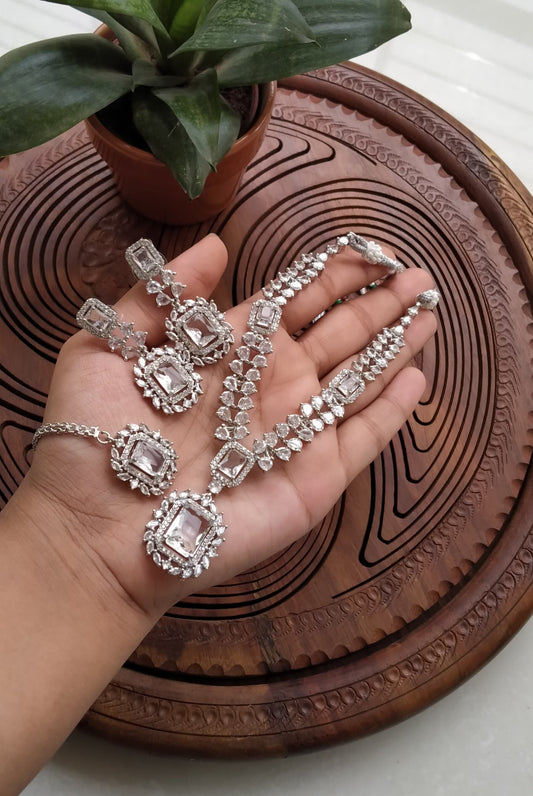 American diamond zircon necklace set