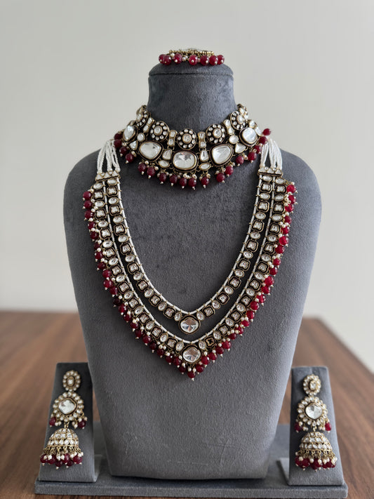 Royal Red kundan bridal set