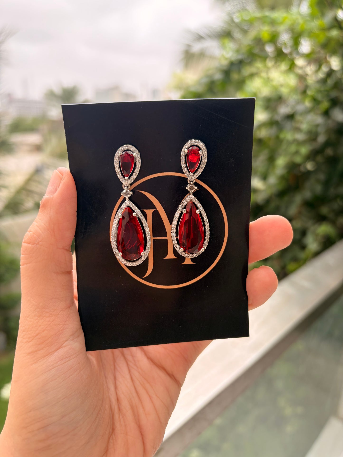 Crystal Teardrop Statement Earrings – 5 Colors