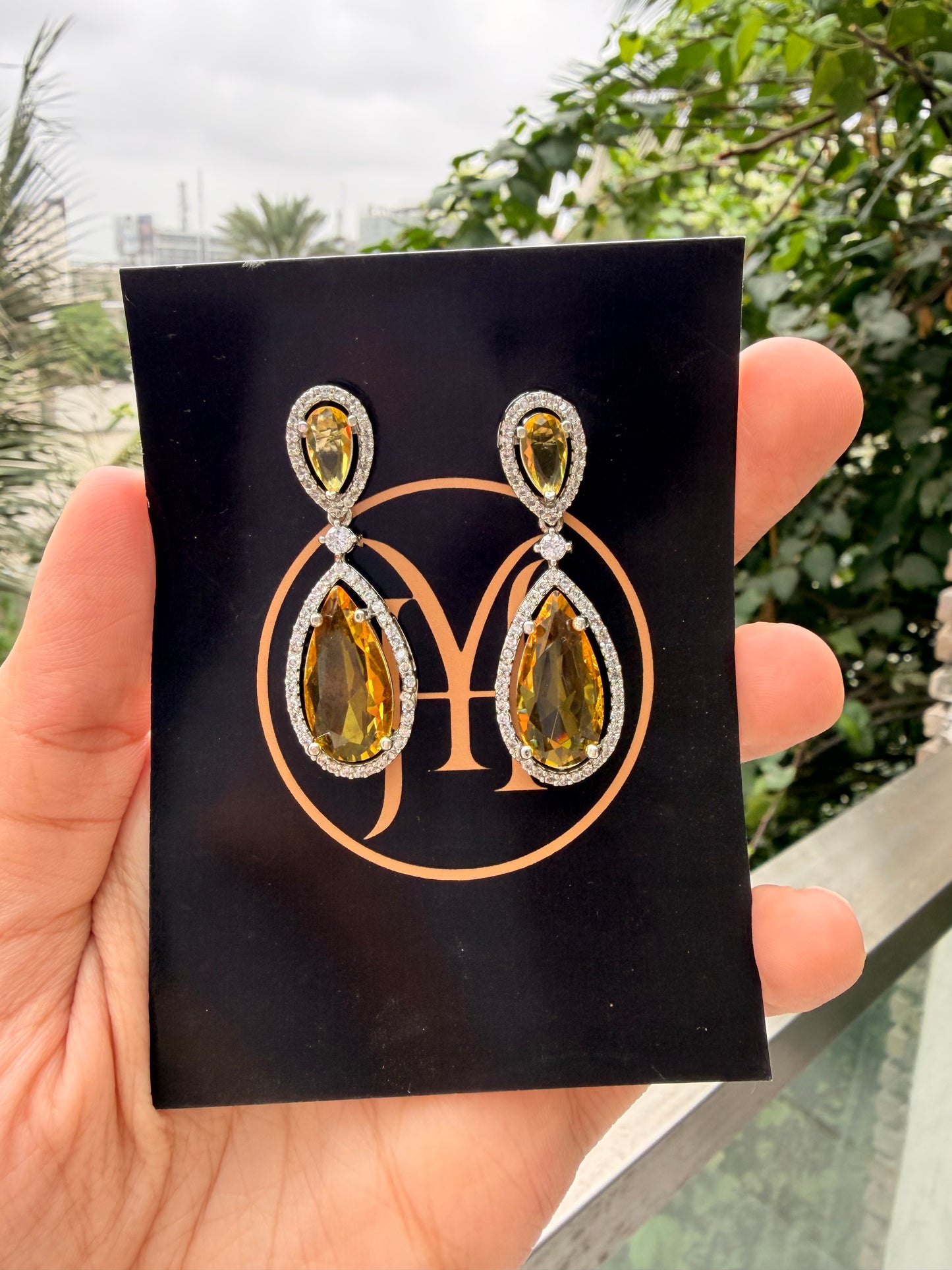 Crystal Teardrop Statement Earrings – 5 Colors