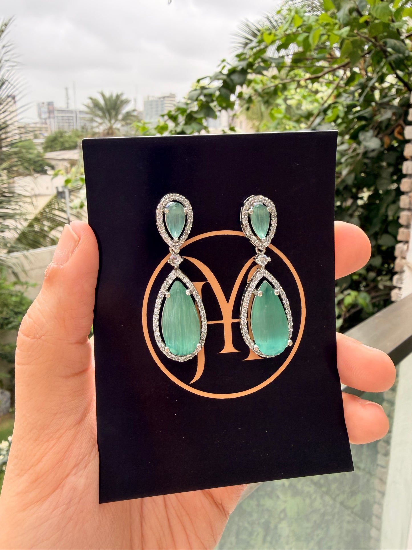 Crystal Teardrop Statement Earrings – 5 Colors