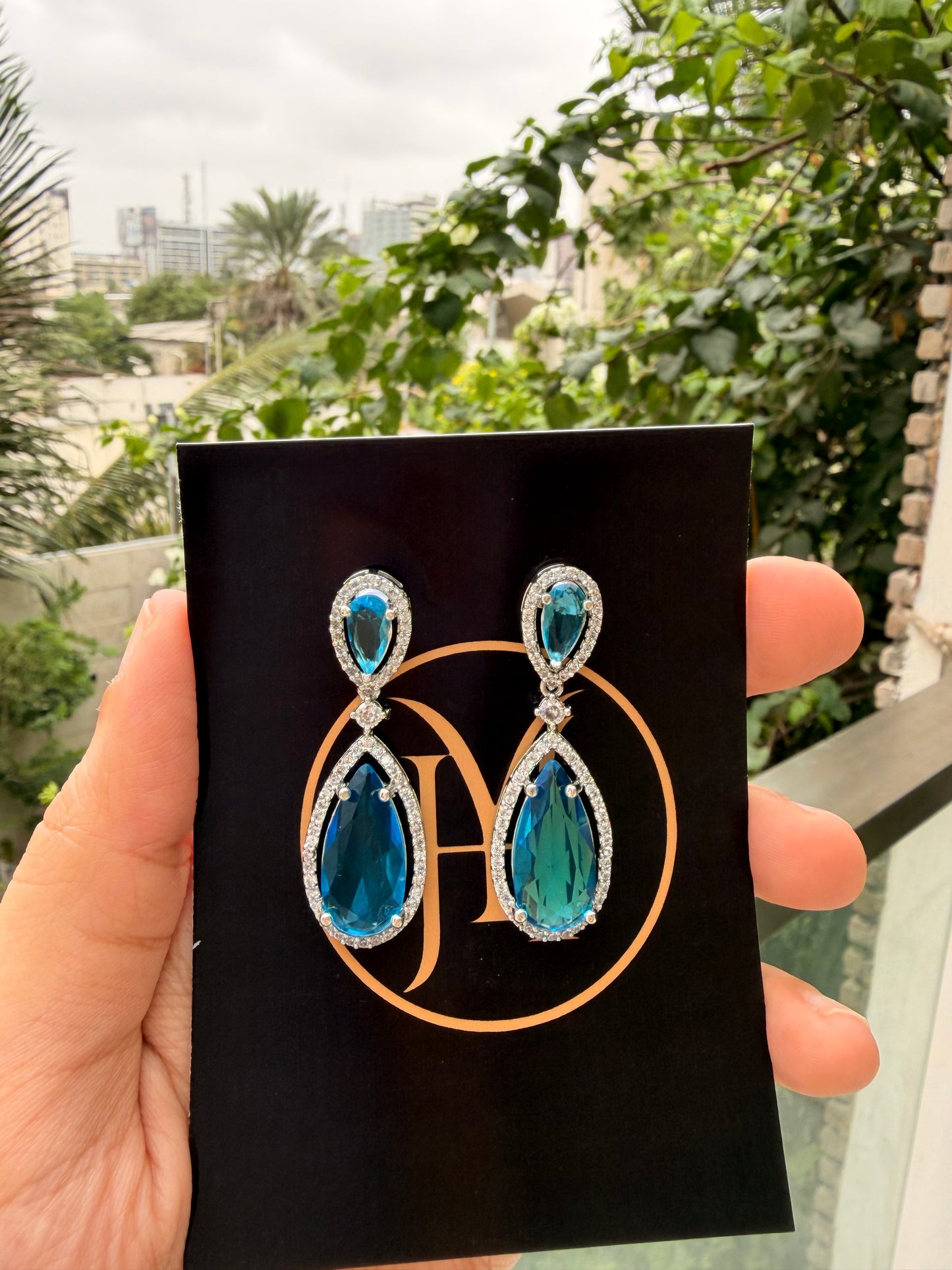 Crystal Teardrop Statement Earrings – 5 Colors